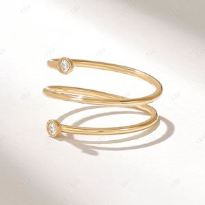 Anillo de compromiso con bisel de diamante Real de oro sólido de 14 quilates del fabricante superior Pieza de declaración delicada para bodas y fiestas-Venta al por mayor - Product Image 4