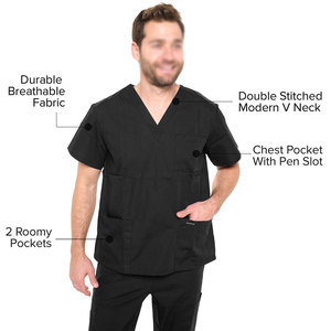 Hot Sale Unique Design Solid Color Medical <b>Scrub</b> Plus Size Low MOQ Quality Made Medical <b>Scrub</b> - Product Image 3