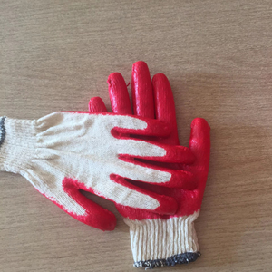 Gants enduits de caoutchouc vietnamien anti-coupure anti-dérapant sécurité travail Latex semi-revêtement coton réutilisable pour la protection des mains - Product Image 1