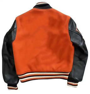 Streetwear avec logo personnalisé veste Varisty brodée de haute qualité bombardier d'hiver en cuir polaire veste universitaire Letterman pour hommes - Product Image 3