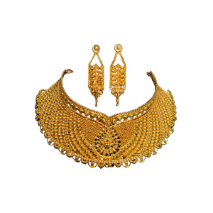 ชุดต่างหูสร้อยคอพร้อมชุดต่างหูชุบทอง22K ชุดสร้อยคอสไตล์อินเทรนด์ - Product Image 2