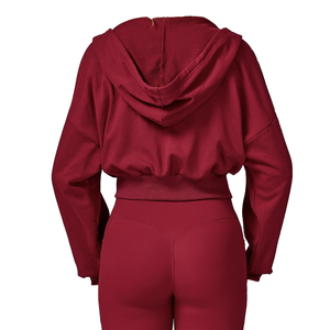 เสื้อแจ็กเก็ตกีฬาแบบมีซิปสำหรับผู้หญิงเสื้อสเวตเตอร์แขนยาวทรงหลวมลำลองเสื้อครอปแต่งชายเสื้อฮิปฮอป - Product Image 3