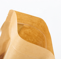 Sachet Doypack Personnalisé en Papier Kraft de Qualité Alimentaire à Huit Côtés avec Fenêtre et Fermeture Zip Refermable Anti-Odeur pour Chips et Aliments pour Animaux