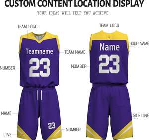 Vente en gros de maillots de basket-ball personnalisés à sublimation uniformes de basket-ball personnalisés abordables pour les jeunes - Product Image 5