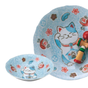 Assiette japonaise avec Maneki-neko - Product Image 1