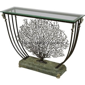 Table d'appoint murale et console luxueuse en forme d'arbre en métal Table enduite de couleur noire décorative pour l'environnement - Product Image 1