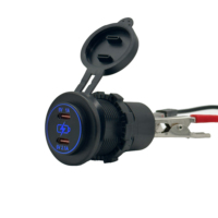 Nouveau produit 2.4A 60W double port type-c DC 12V 24V USB charge rapide prise chargeur de voiture pour voiture bateau marine RVS