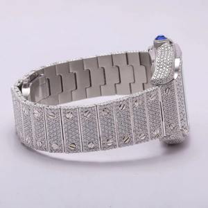 Relojes de Cuarzo con Incrustaciones de Diamantes Moissanite, Colección de Lujo para Hombre, Esfera de Acero Inoxidable, Claridad VVS 1 - Product Image 5