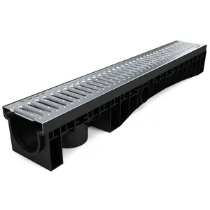 High Quality HDPE Drainage Channel EVO 100 with Plastic Edge and Galvanized A15 Slotted Grating for Effective Water Management