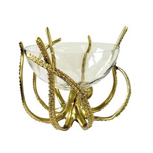 รอบการออกแบบปลาหมึกโลหะตกแต่งชาม/ชามสลัด/ชามผลไม้ - Product Image 2