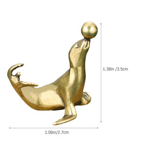 Sculpture de sceau d'or jouant avec une balle et objet décoratif pour accessoires de maison, décoration de pièce, figurine de luxe personnalisée - Product Image 5