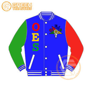 Customized Order Eastern <b>Star</b> Cotton Fleece Embroidered Varsity <b>Jacket</b> OES Breathable Quick Dry Zipper Closure Women <b>Jackets</b> - Product Image 4