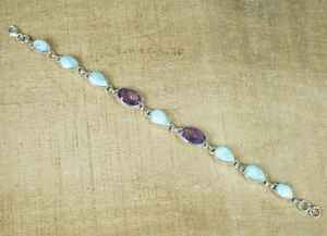 Larimar Amethyst <b>Bracelet</b> 925 Sterling Silver <b>Adjustable</b> Gemstone Jewelry Handmade <b>Bracelet</b> For Women - Product Image 3