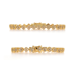 สร้อยข้อมือเทนนิสสีทอง14kt สวยของซัพพลายเออร์อินเดียเครื่องประดับแฟชั่นเพชรบริสุทธิ์ VS Si สำหรับเป็นของขวัญสไตล์น่ารัก - Product Image 2