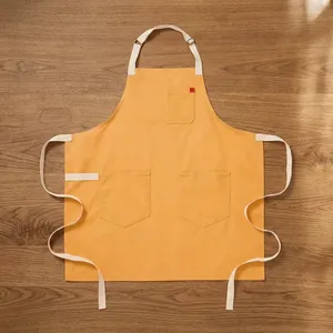 Simple Canvas Sleeveless Bib <b>Apron</b> with Pockets Heavy Duty Eco-Friendly Machine Washable for Cooking Daily Use - Product Image 1