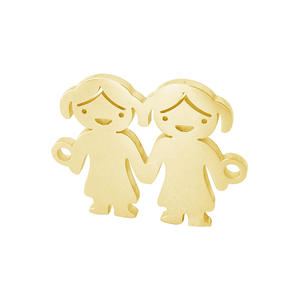 23x18mm DIY Making Acier Inoxydable Métal Famille Garçons Filles Frère Sœur Accessoires Jumeaux Bijoux Charme <span class=keywords><strong>Pendentif</strong></span> - Product Image 4