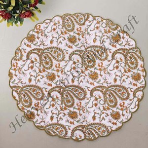 Servilleta de mesa redonda moderna impresa a mano 100% algodón diseño único para avión, hoteles y uso doméstico EN003 - Product Image 4