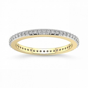 แหวนเพชรนิรันดร์ Endless Diamond Eternity Band เพชรเลี้ยงในห้องปฏิบัติการ 0.38 กะรัต น้ำหนักรวม 14K ทองคำแท้ สี FG ความสะอาดระดับ VS 44 เพชร สามารถสวมซ้อนกันได้ เหมาะสำหรับเจ้าสาว - Product Image 2