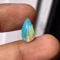 Opale naturelle éthiopienne transparente de 3 carats, taille cœur, cabochon, pierre précieuse en vrac, effet multicolore pour la fabrication de bijoux