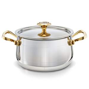 Ensemble de 2 casseroles métalliques disponibles en excellente qualité Casserole artisanale de table Chauffe-plats décoratifs en métal et en bois - Product Image 3