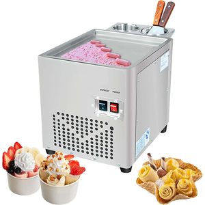 เครื่องทำไอศกรีมแช่แข็งแบบม้วนกระทะเดี่ยวทำจากสแตนเลส - Product Image 3