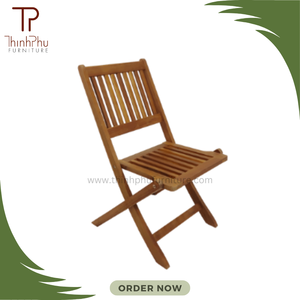 Silla plegable moderna de hotel de lujo Diseño contemporáneo con madera maciza de Acacia ODM/OEM para uso en baño y Villa - Product Image 6