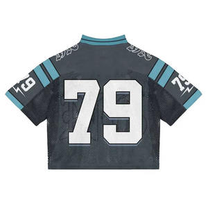 Camiseta de algodón 100% de gran tamaño personalizada al por mayor, camiseta de malla de fútbol holgada para hombre, Camiseta deportiva de moda con estampado Digital - Product Image 2