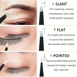 Ensemble de pince à épiler pince à épiler professionnelle en acier inoxydable pour sourcils grande précision pour l'épilation faciale et l'épilation incarnée - Product Image 4