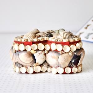 Magnifique boîte à bijoux en coquillage naturel antique fait à la main thème nautique boîtes de bagues de fiançailles en forme de coquillage - Product Image 3