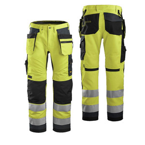 Pantalon de travail tactique multi-poches pour hommes, équipement d'extérieur élastique haute visibilité avec braguette zippée, conception multi-outils respirante - Product Image 4