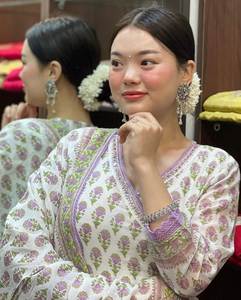 Nouvelle collection : Kurti en coton artisanal pour femme, séchage rapide, avec dupatta – Tenue moderne pour fêtes, mariages et toutes saisons - Product Image 4