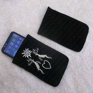 Étui pour smartphone Case Mate, pochette mobile bavaroise, fleurs brodées, couleurs de l'Oktoberfest, pochette mobile en cuir - Product Image 5