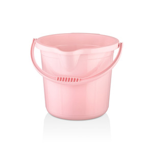 Cubo de Limpieza Multiusos de Plástico Rosa de 13L, Estilo Europeo, con Asa - Product Image 1