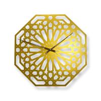 Jam Dinding Modern Ruang Tamu Quartz Art Deco Baja/Kayu 60cm Unik Persegi Mandala Geometri Gaya Antik Dekor Jarum