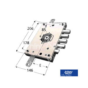 CERRADURA DE REPUESTO NÚCLEO DE LLAVE 3D 3 Llaves 28 mm distancia central 20 mm Recorrido de la varilla Marcador de paso estándar Triple con media vuelta - Product Image 1