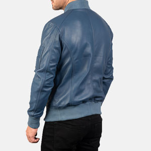 Chaquetas de Cuero Personalizadas al por Mayor, Chaquetas de Moda para Hombre en Color Azul, Chaquetas de Todos los Colores con Mangas para Hombre - Product Image 4