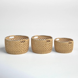 Juego de 3 Cestas Redondas Tejidas con Diseño de Flores de Jacinto de Agua, Cesta de Almacenamiento Hecha a Mano, Ecológica, Hecha en Vietnam - Product Image 2