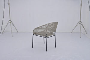 Woven Rope Small Wicker Rattan Patio Single <b>Chair</b> Outdoor Furniture All Weather Modern Design <b>For</b> <b>Sales</b> - Product Image 5