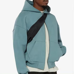 Sweat à capuche unisexe de haute qualité pour hommes avec logo personnalisé Style Streetwear fermeture éclair unie pour l'hiver - Product Image 4