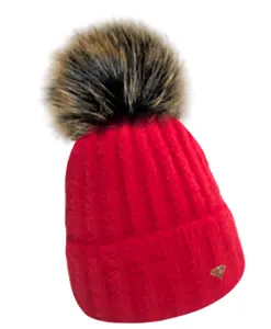 Chapéu de brigida-magenta alpaca-com pompom artificial-lavitta-feito da mais alta qualidade de tecido quente e muito agradável