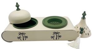 Quemador de Incienso de Doble Ranura con Diseño de Palmera Verde, Mabkhara con Caja de Almacenamiento, Diseño Árabe para Uso en el Hogar de Oriente Medio y el Golfo, Regalo - Product Image 2