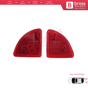 Réflecteur de pare-chocs arrière gauche et droit BSP1236 pour Kangoo MK1 Express Kubistar X76 Logan MK1 KS MCV Van 2004-2008 77003087 - Product Image 2
