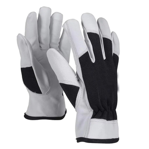 Gants de conduite pour chauffeurs de camion en cuir de vachette naturel blanc de qualité supérieure, durables et souples, design personnalisé, gants de sécurité pour le travail industriel - Product Image 3