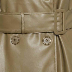 Manteau long en cuir d'agneau respirant pour femmes, 100% cuir véritable - Product Image 6