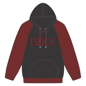 Kap เสื้อสวมหัวสีดำสำหรับปีที่ก่อตั้งเสื้อมีฮู้ดผ้าคอตตอนแขนเสื้อสีแดงเข้มเสื้อผ้าพี่น้องคนกรีก - Product Image 2