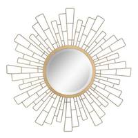 Miroir mural moderne en laiton antique à motif circulaire, en forme de soleil, épaisseur 5 mm, fait main, décoration murale pour mariages