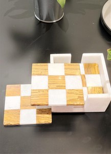 Nouvelle arrivée 2025 sous-verres en résine de marbre de qualité standard avec base dure au design Terrazzo pour une utilisation dans les ustensiles de cuisine - Product Image 6