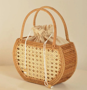 กระเป๋าถือหวายผู้หญิงธรรมชาติคุณภาพสูงกระเป๋าหวายทอมือขนาดเล็กสําหรับผู้หญิงผลิตในเวียดนาม - Product Image 2