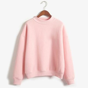 Wholesale Autumn/Winter Women's Crew <b>Neck</b> Streetwear Sweatshirts OEM Customized Front Logo Printed Thickened Fleece - Product Image 6