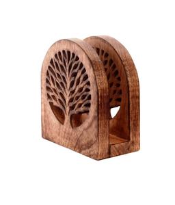 Porte-serviettes en bois Tree of Life Collection, porte-serviettes de bar pour tables, porte-mouchoirs pour vaisselle, distributeur de serviettes de ferme - Product Image 5